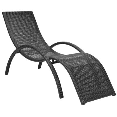 Charles Bentley Rattan-Effect Curved Sun Lounger - Dark Brown Charles Bentley Rattan-Effect Curved Sun Lounger - Dark Brown